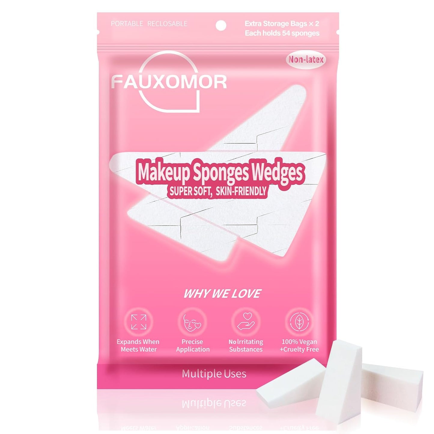 Flawless Blend: 108 Latex-Free Makeup Sponges by Fauxomor