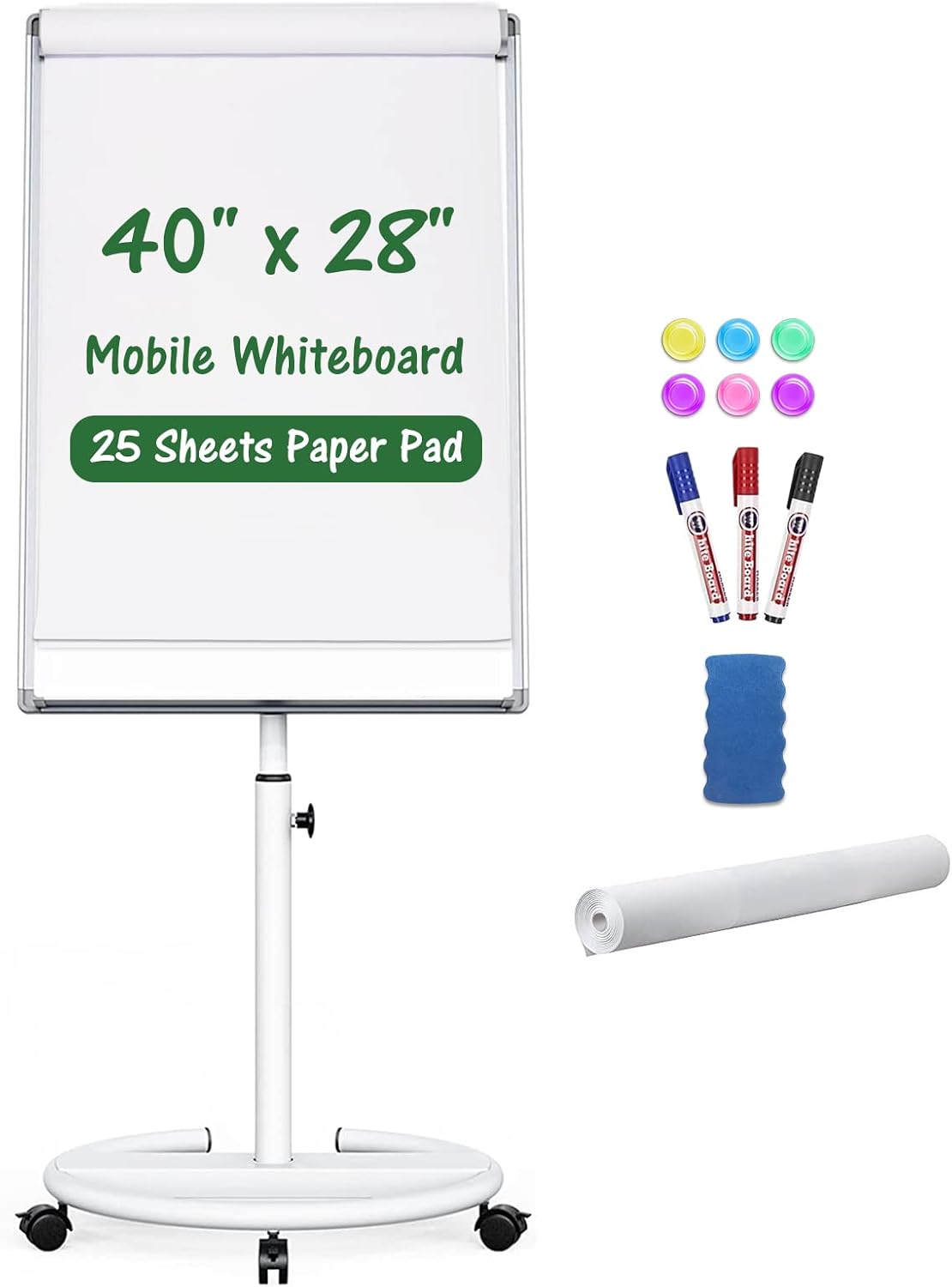 Mobile Dry Erase Board with Adjustable Height for Versatile Use