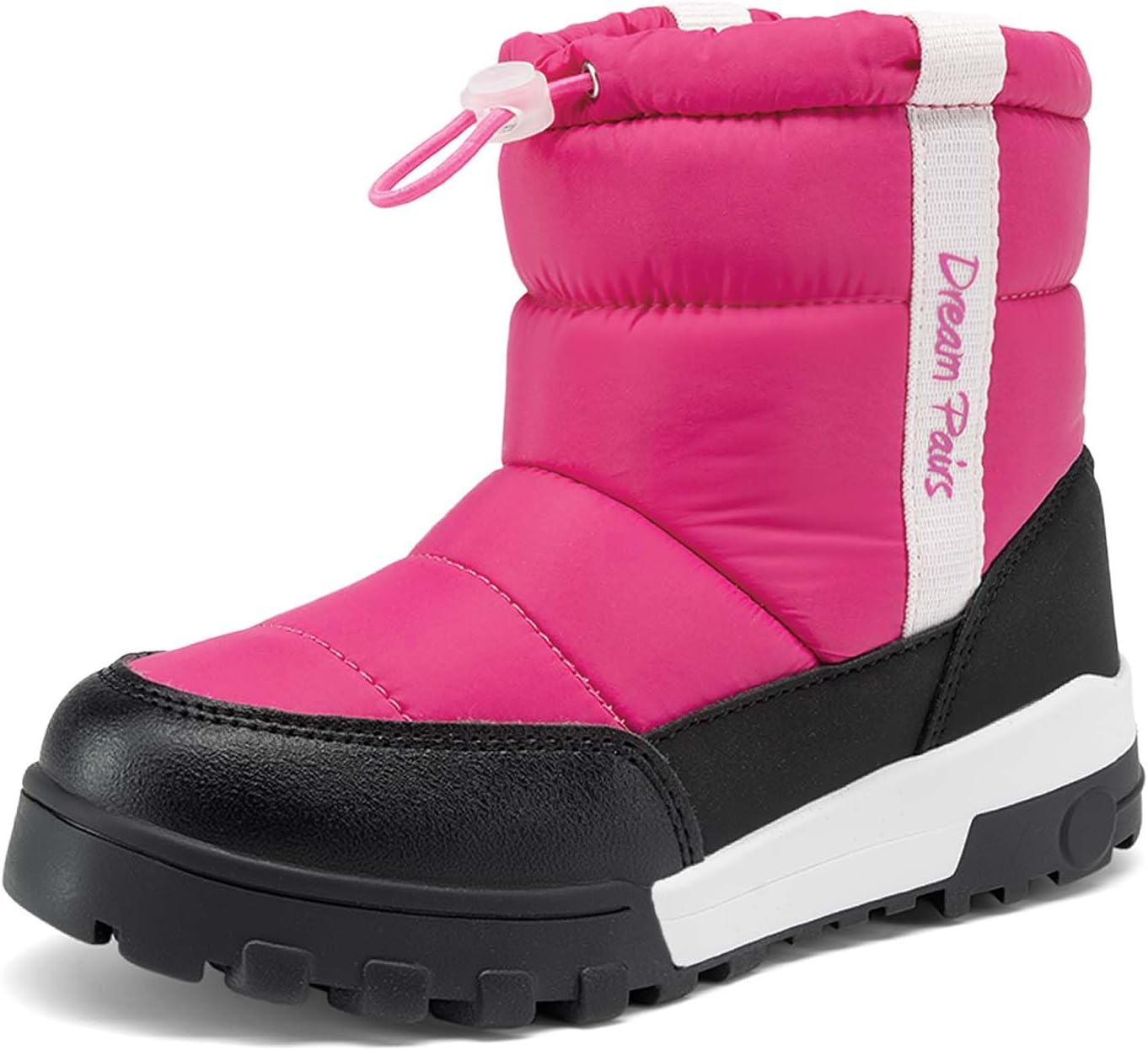 DREAM PAIRS Kids Winter Snow Boots with Faux Fur Lining
