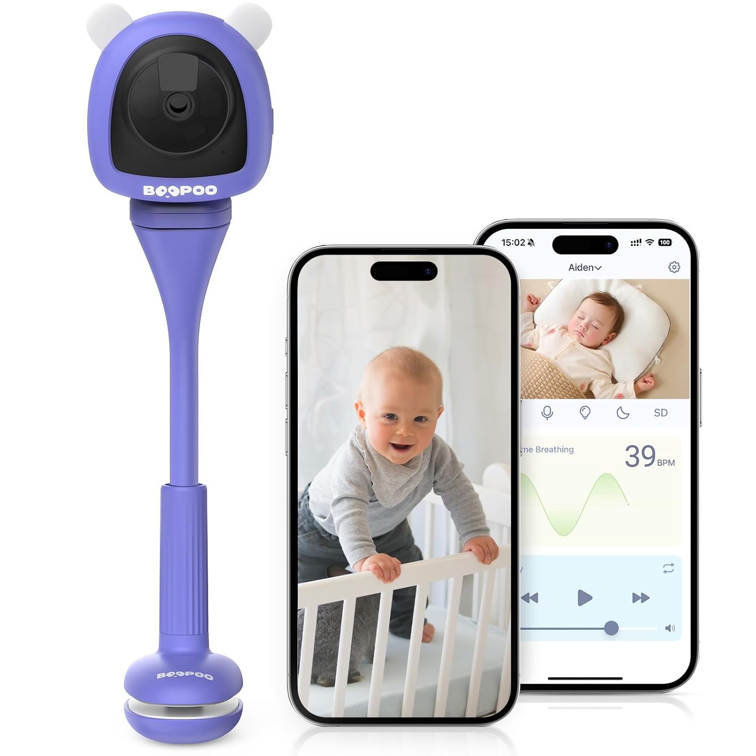 Smart Baby Camera Monitor with 2K Night Vision & AI Features