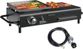 Tabletop Propane & Charcoal Grill Combo - Dual Fuel Compact Grill