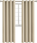 Room Darkening Curtains 108 in Long Beige Panels - Thermal Insulated