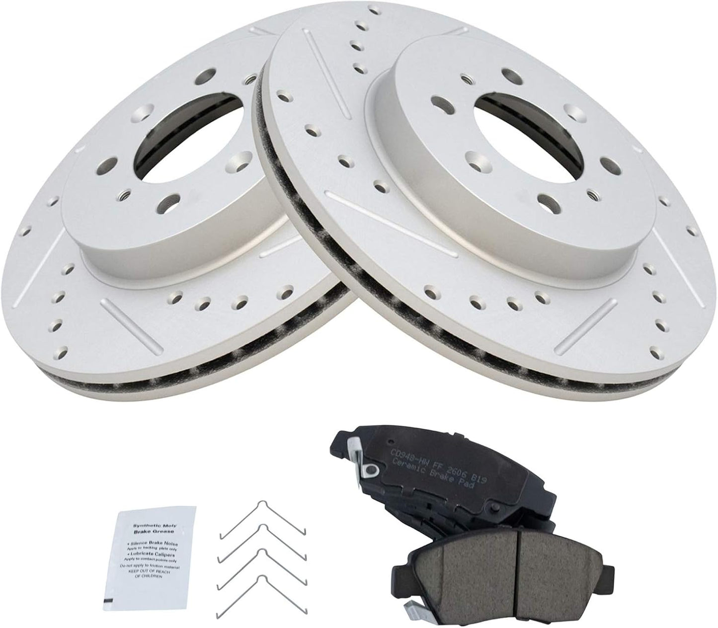 TRQ Front Performance Brake Pad & Rotor Kit for Honda Civic