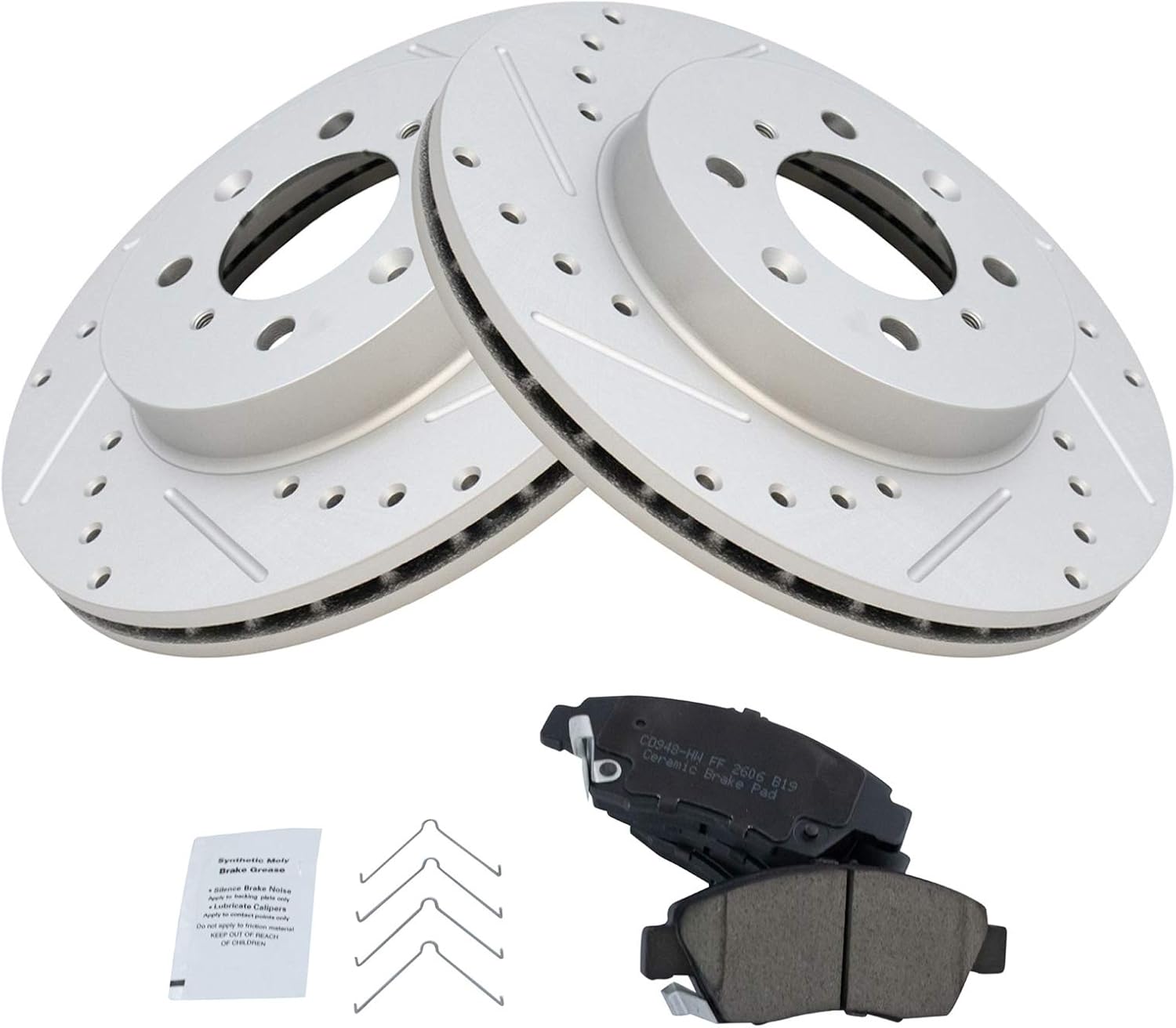 TRQ Front Performance Brake Pad & Rotor Kit for Honda Civic