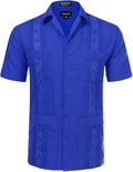 Allsense Men's Short-Sleeve Button-Down Cuban Guayabera Shirt Shirts