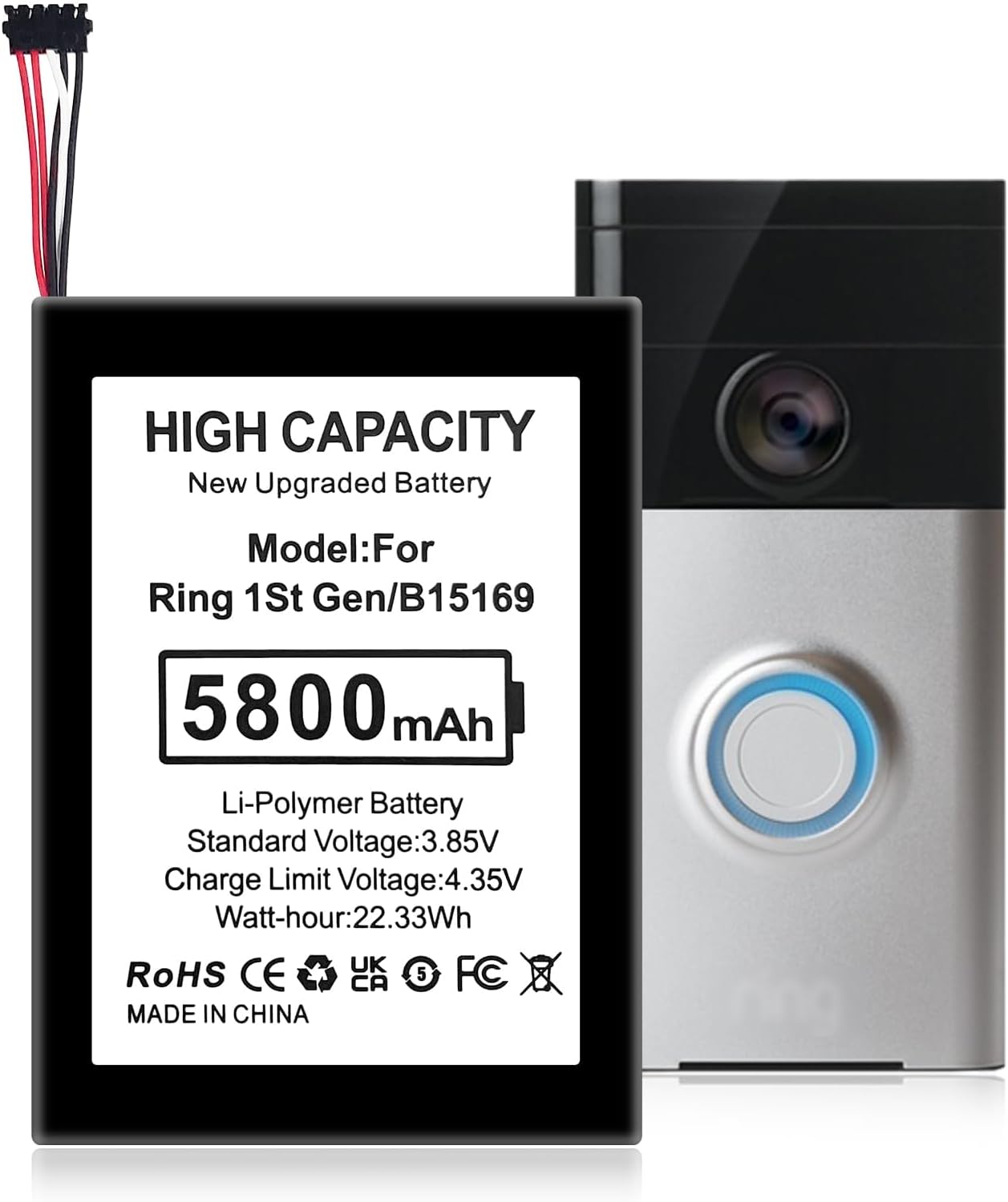 Long-lasting TQTHL Battery for Ring Doorbell 1
