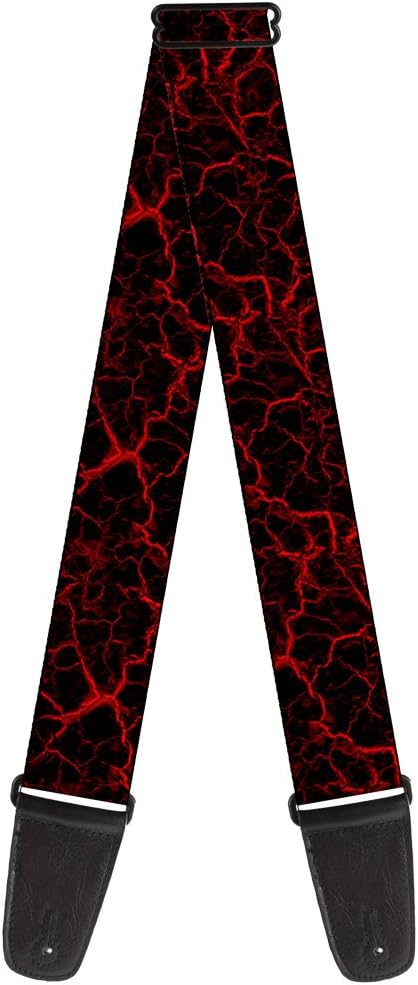 Comfortably Stylish: Buckle-Down Marble Black Red Guitar Strap