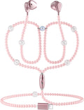 Pink Pearl Beaded USB C Earbuds: Control Noise for Girls