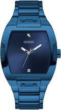 GUESS Men's Trend Tonneau 43mm Watch with Blue Dial and Bracelet