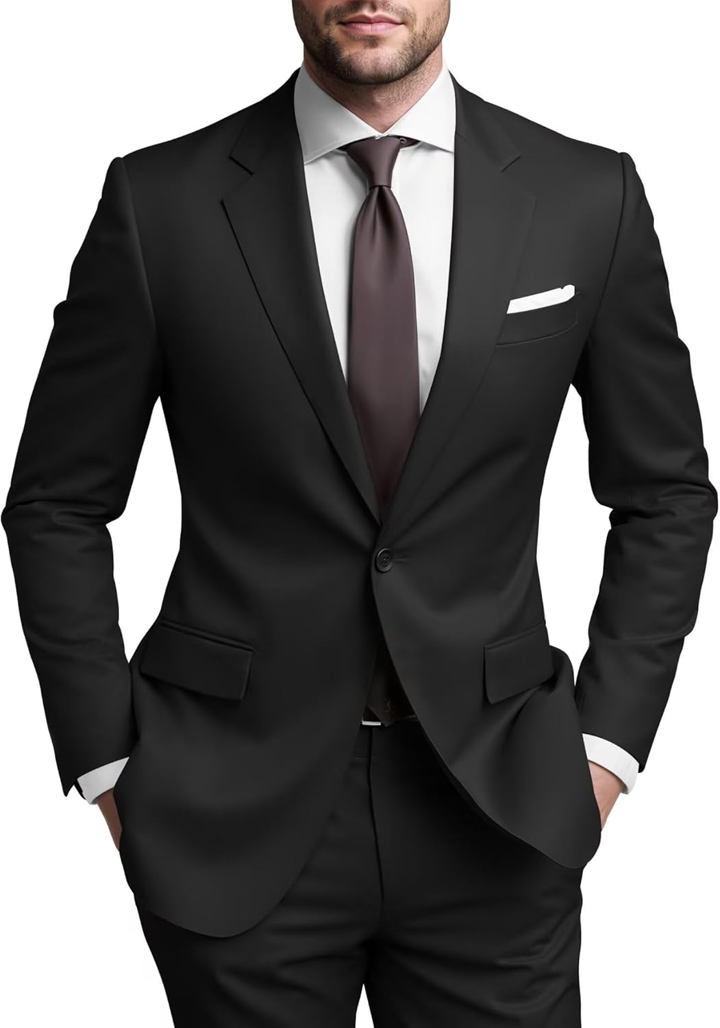 Mens Regular Fit 2 Piece Suit for Weddings and Business Events