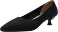 youngshow Women's Kitten Heels Pointed Toe Knit Pumps - Comfortable go