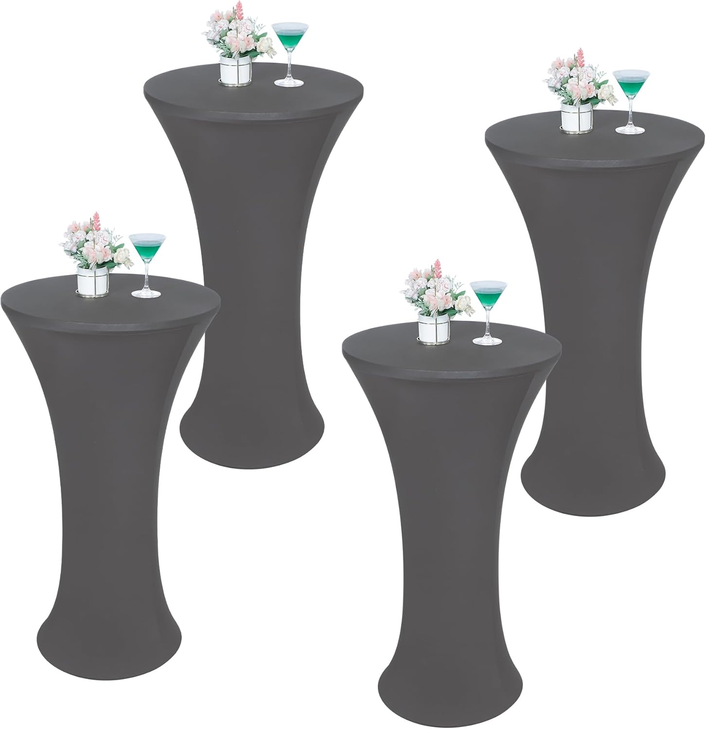 Round Cocktail Tablecloth Fitted Highboy Cover for Events