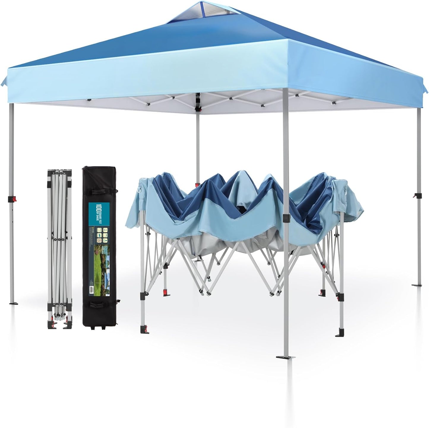 PHI VILLA Pop Up Canopy 10x10: Portable, Adjustable Height!