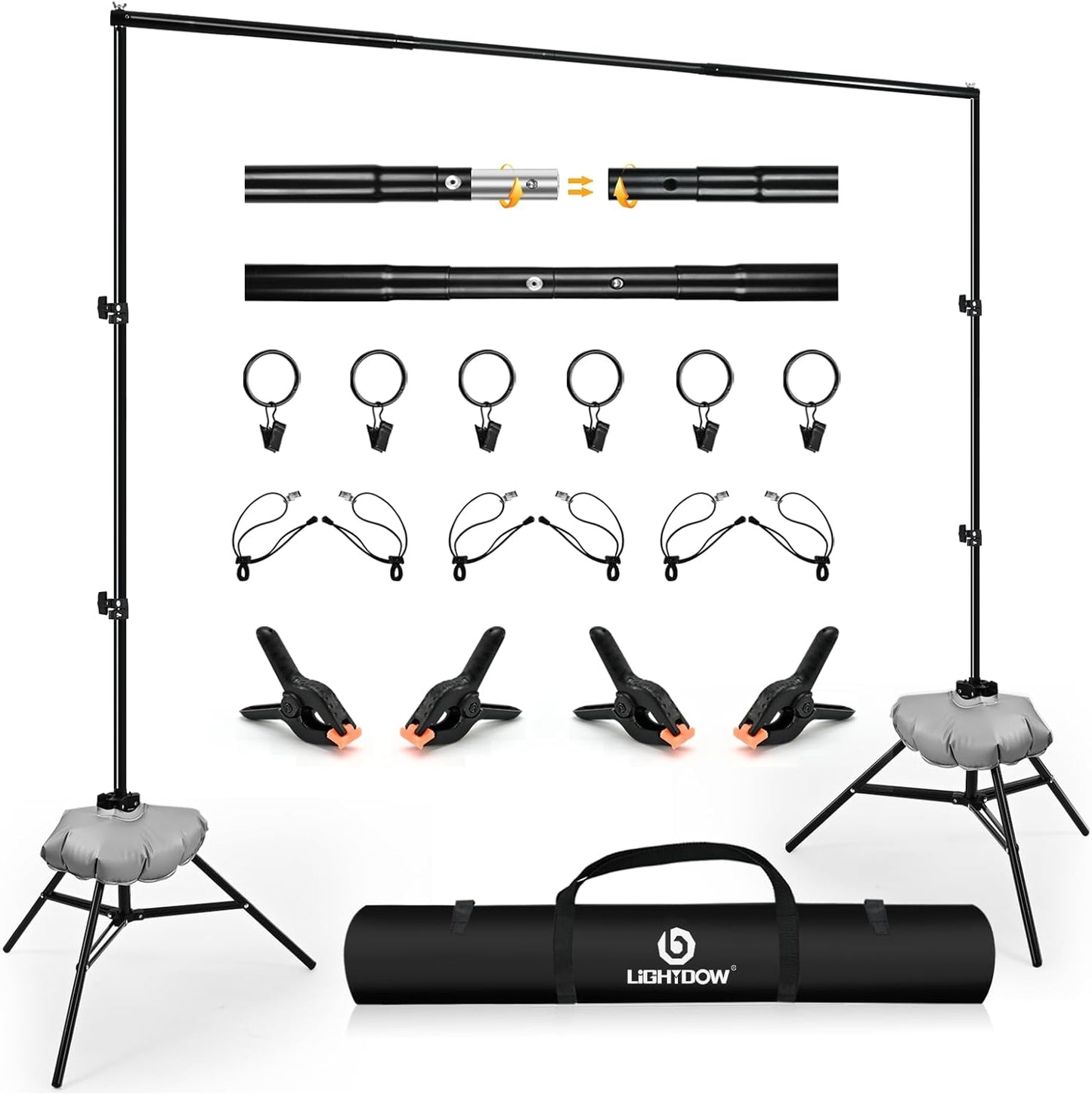 10x9ft Retractable Backdrop Stand Kit for Photography Events