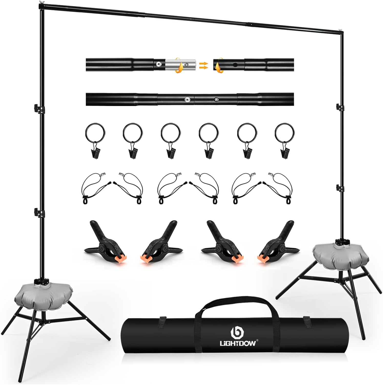10x9ft Retractable Backdrop Stand Kit for Photography Events