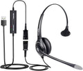VoiceJoy USB Plug Corded Headphone Call Center Noise Cancelling