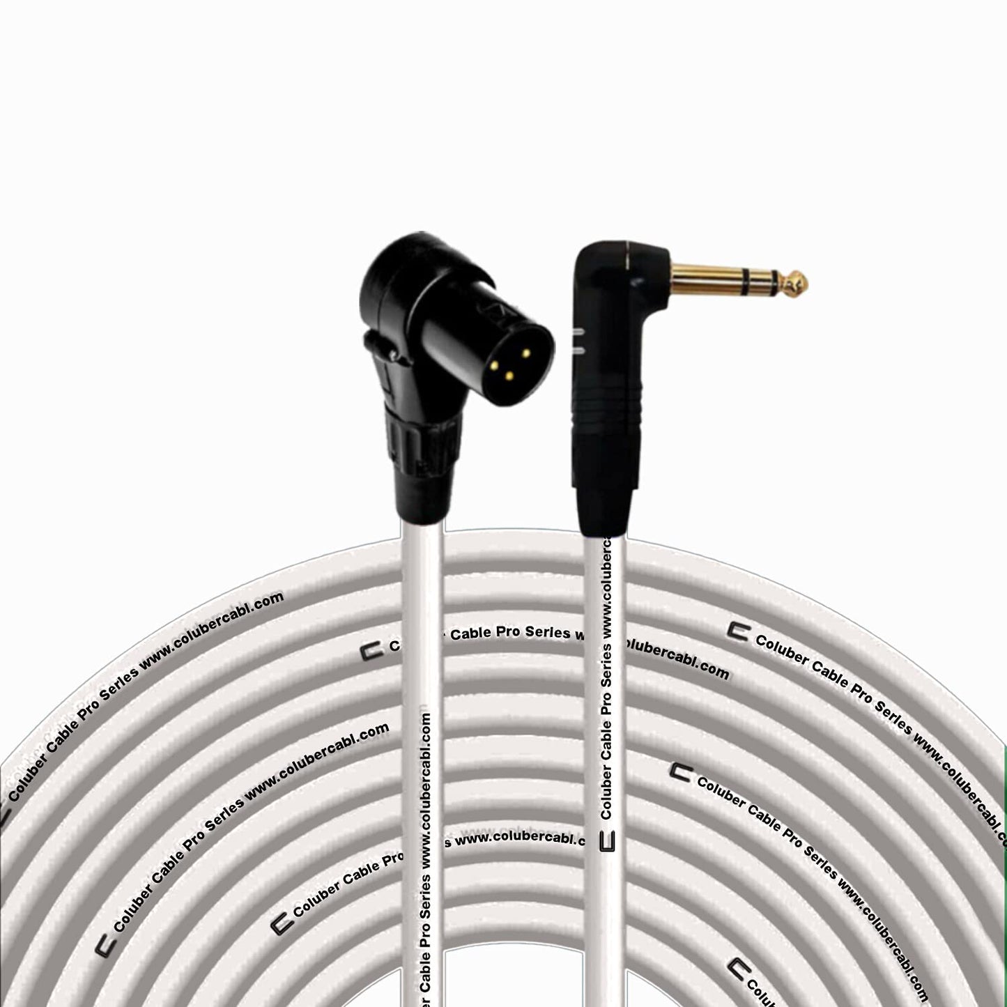 High-Quality Right Angle XLR Male to 1/4in TRS Cable - 200 Feet