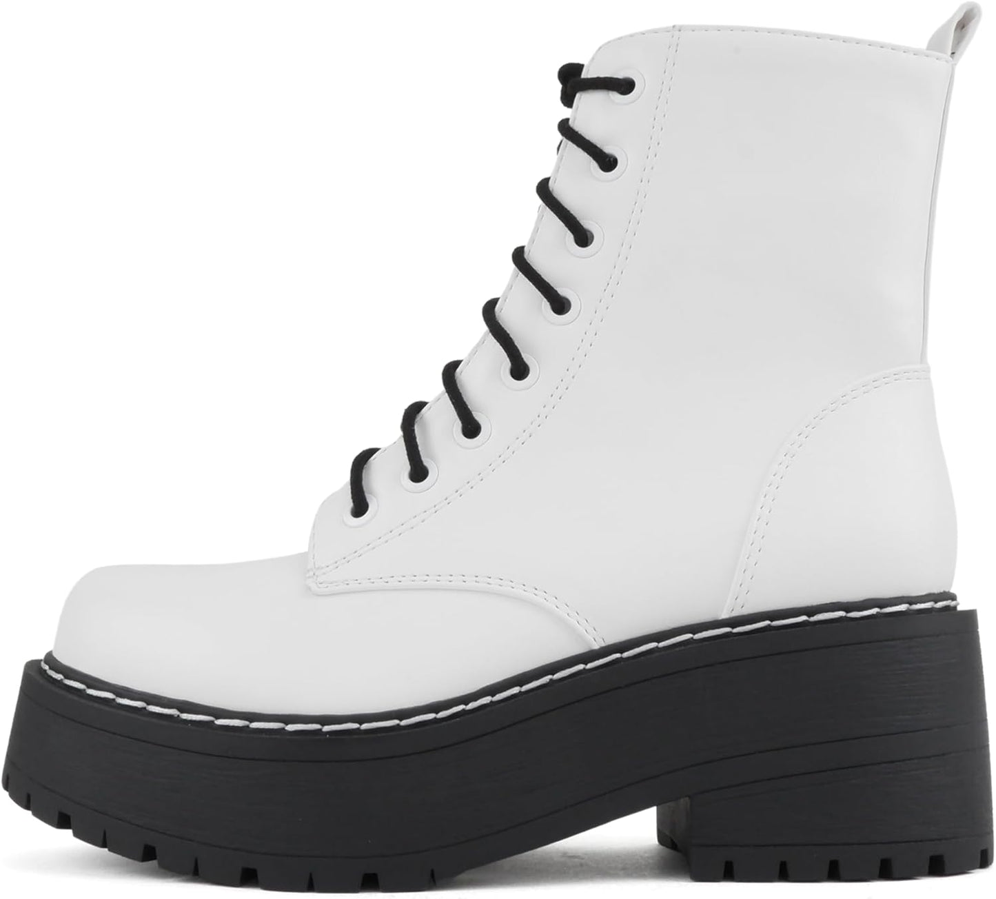 Soda FLING Women Chunky Lug Sole Lace Up Combat Ankle Boot