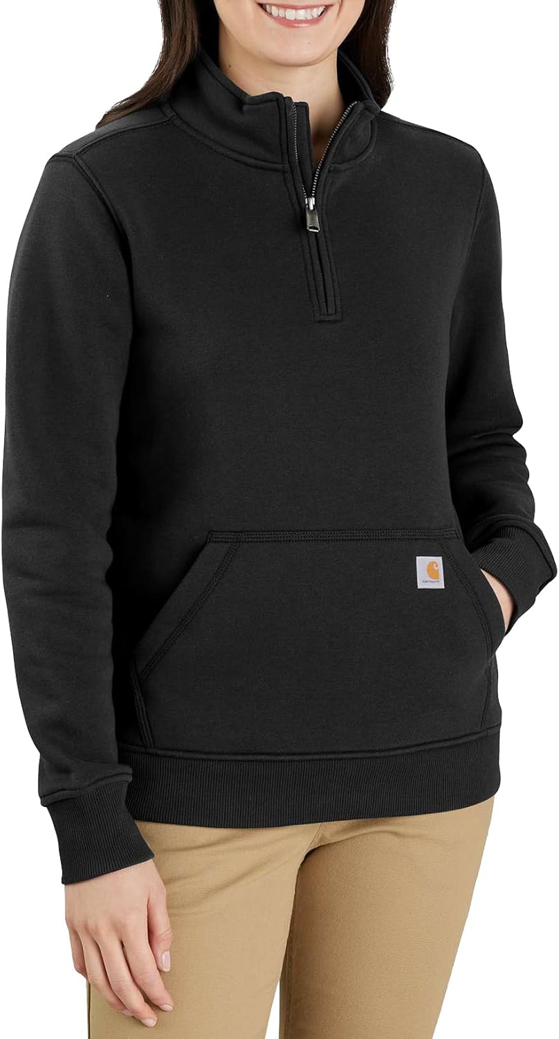 Carhartt Women's Relaxed Fit Midweight Quarter Zip Mock Neck Sweater