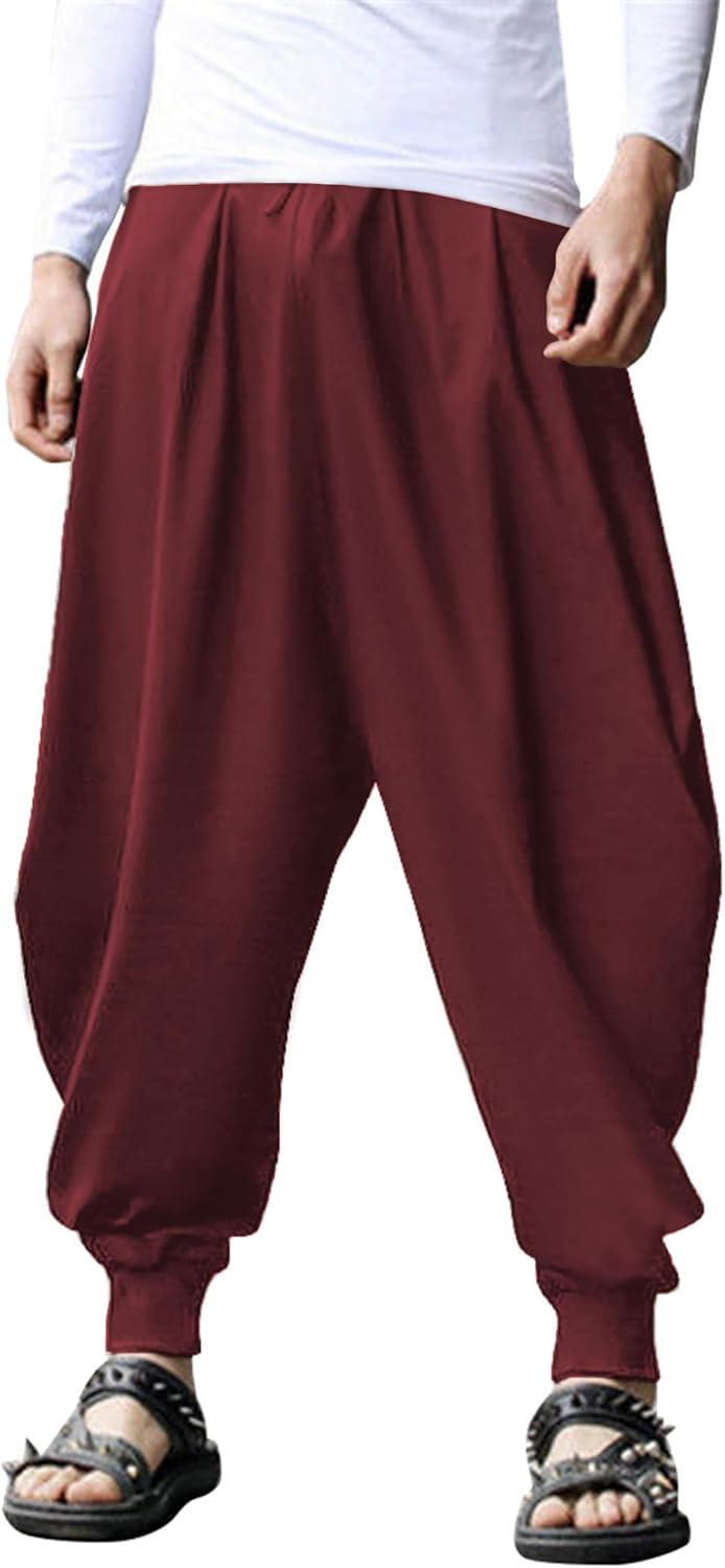 Hippie Harem Pants for Men - Boho Yoga and Beach Casual Wear