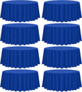 120 in Round Royal Blue Polyester Tablecloth - 8 Pack, Wrinkle