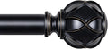 Black Curtain Rod for Windows 72 to 144 in - Heavy Duty Telescopic Rod