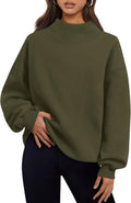 Womens Oversized Turtleneck Sweatshirt Pullover - Cozy Fleece Fit
