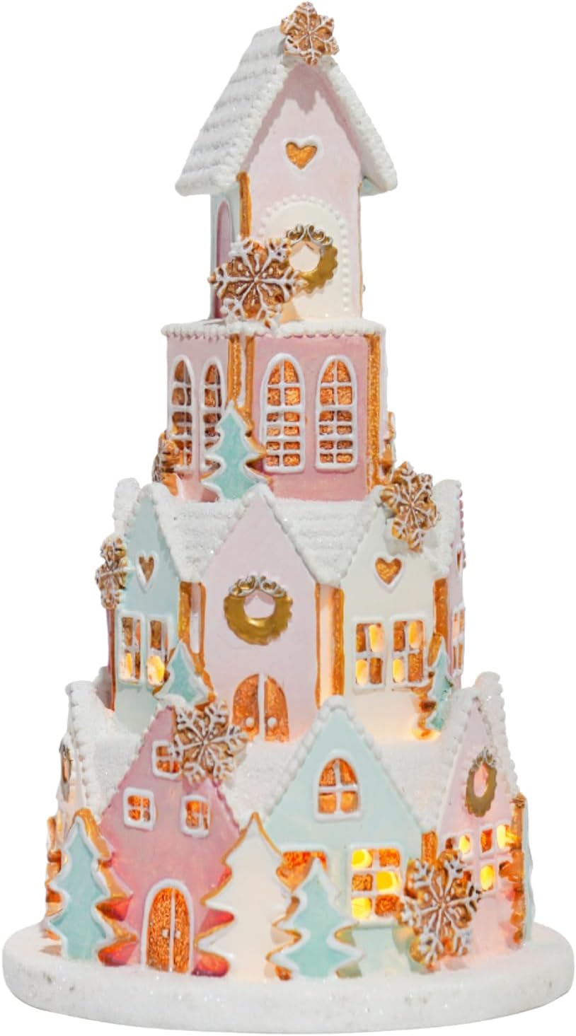 Braxio Indoor Christmas Decorations Gingerbread House with LED Light