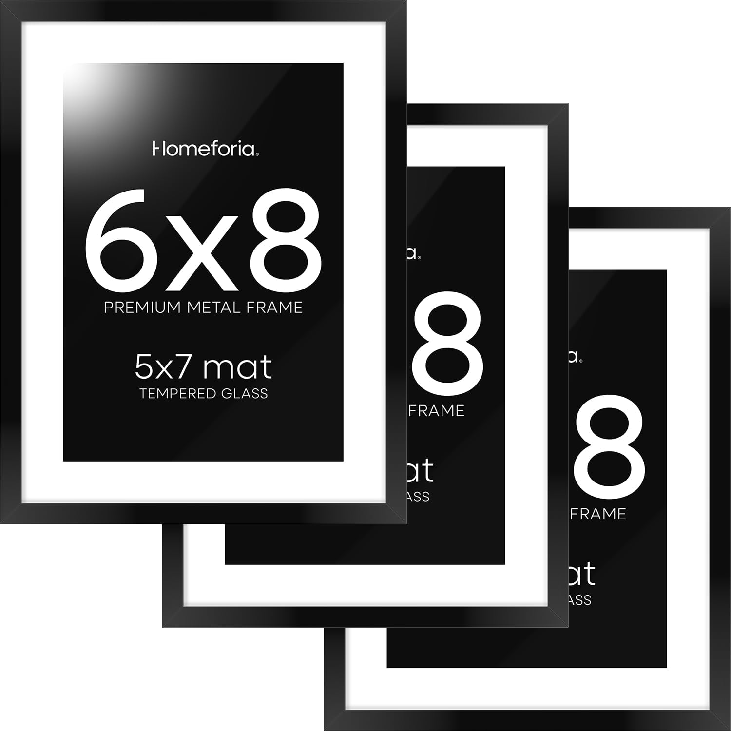 High End Metal 6x8 Picture Frame Set of 3 for Art Display