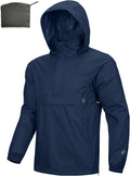 Men's Waterproof Lightweight Rain Pullover - Packable Nylon Jacket