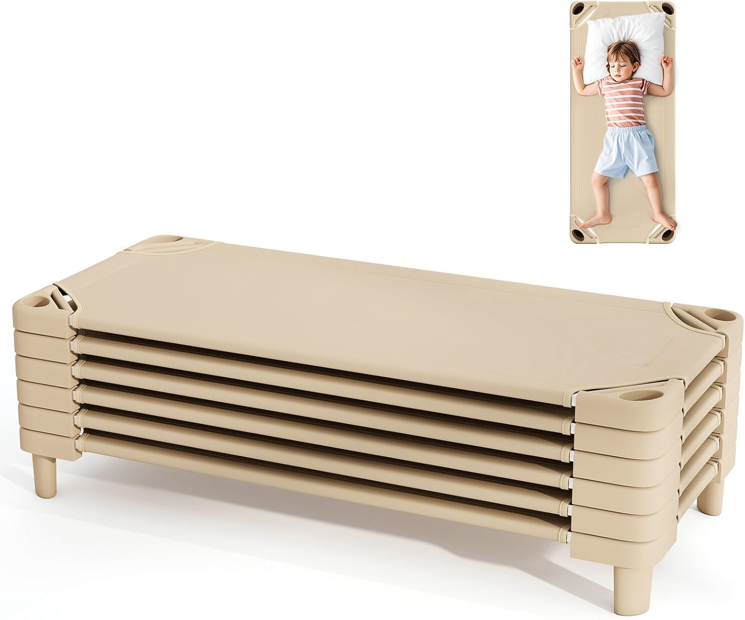 Giantex Stackable Daycare Cots for Kids, Portable Nap Cots