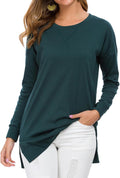 Women's Fall Long Sleeve Pullover Tunic Top - Oversize Side Split