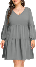 Pinup Fashion Plus Size Long Sleeve Babydoll Dress - Flowy Comfort