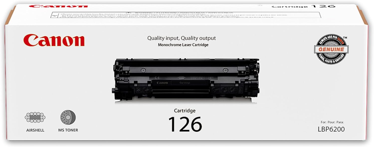 Canon Genuine 126 Black Toner Cartridge for LBP6200d & LBP6230dw
