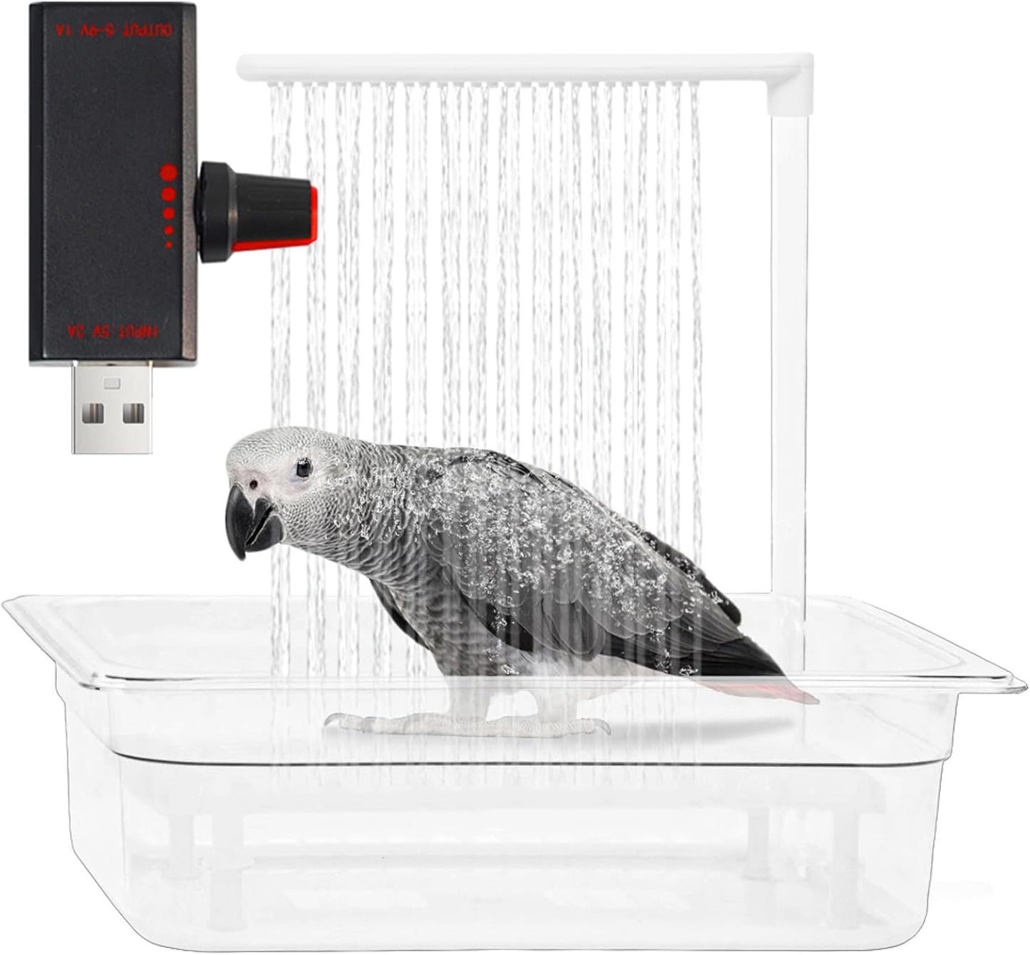 Automatic Large Bird Bathtub with Water Pressure Control - Ideal for Parakeets to Cockatoos!