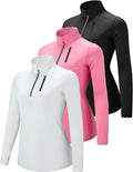 Women's Quick Dry Quarter Zip Pullover 3 Pack - Lightweight