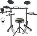 Electric Drum Set with Quiet Mesh Pads and Cymbals - Complete Kit