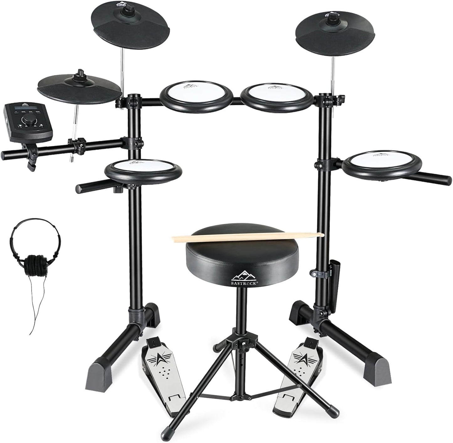 EASTROCK Electric Drum Set with Mesh Pads for Beginners