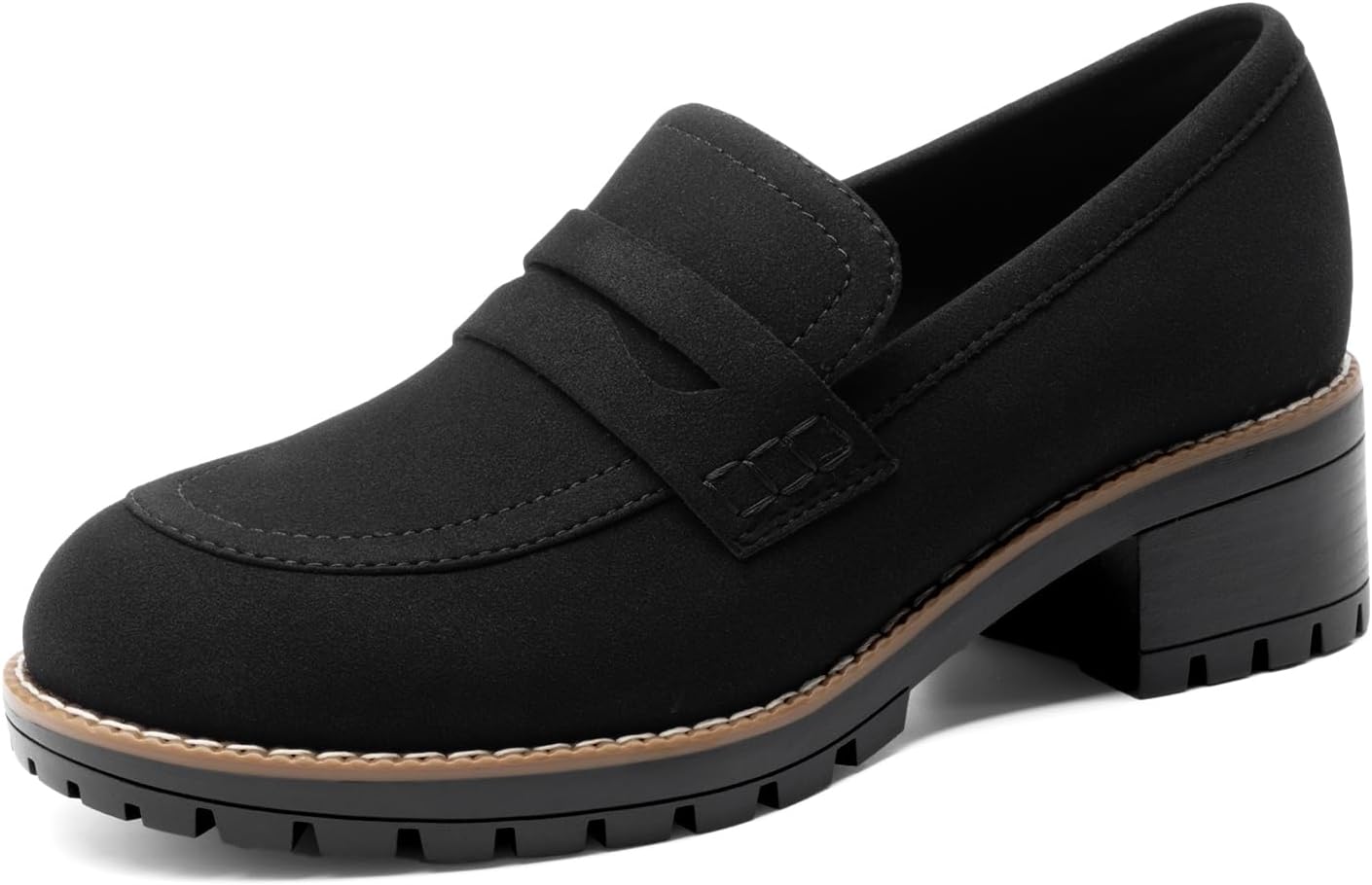 DREAM PAIRS Women's Platform Chunky Heeled Loafers for Style