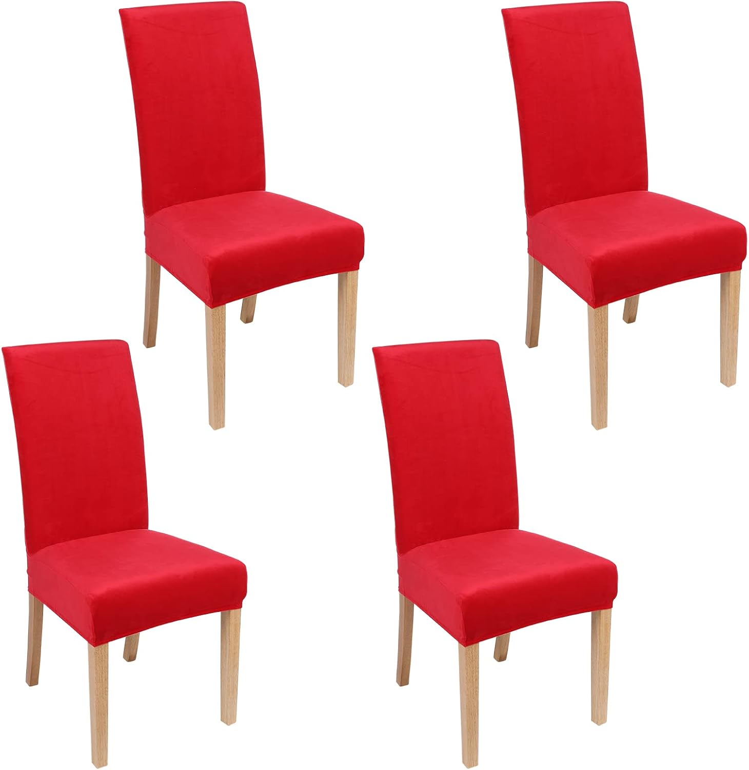 Smiry Velvet Stretch Chair Covers for Dining Room Set of 4