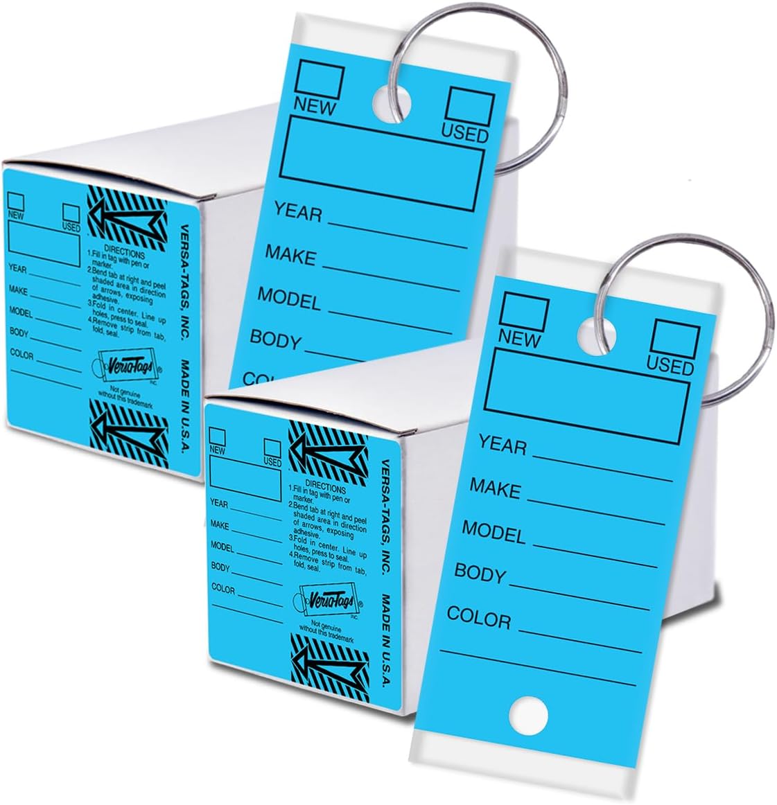 Versa-Tags Self-Protecting Key Tags with Chrome-Plated Rings