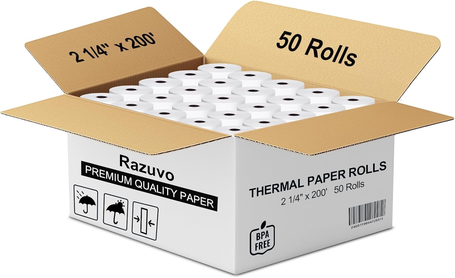 Thermal Paper Rolls for Credit Card Machines - 50-Pack Quality