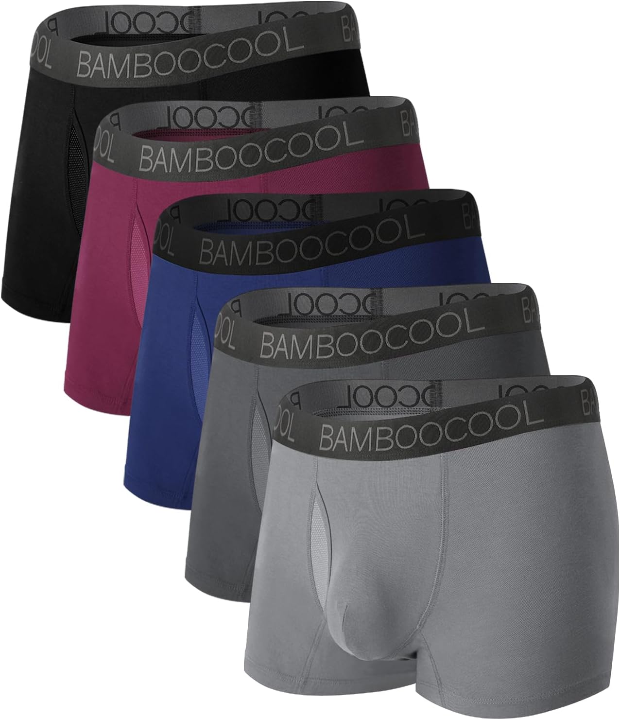 Bamboo Cool Mens Trunks Underwear with Breathable Mesh Fly Zone