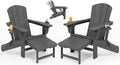 Grey Oversize Adirondack Chair Set of 2 - Adjustable Reclining
