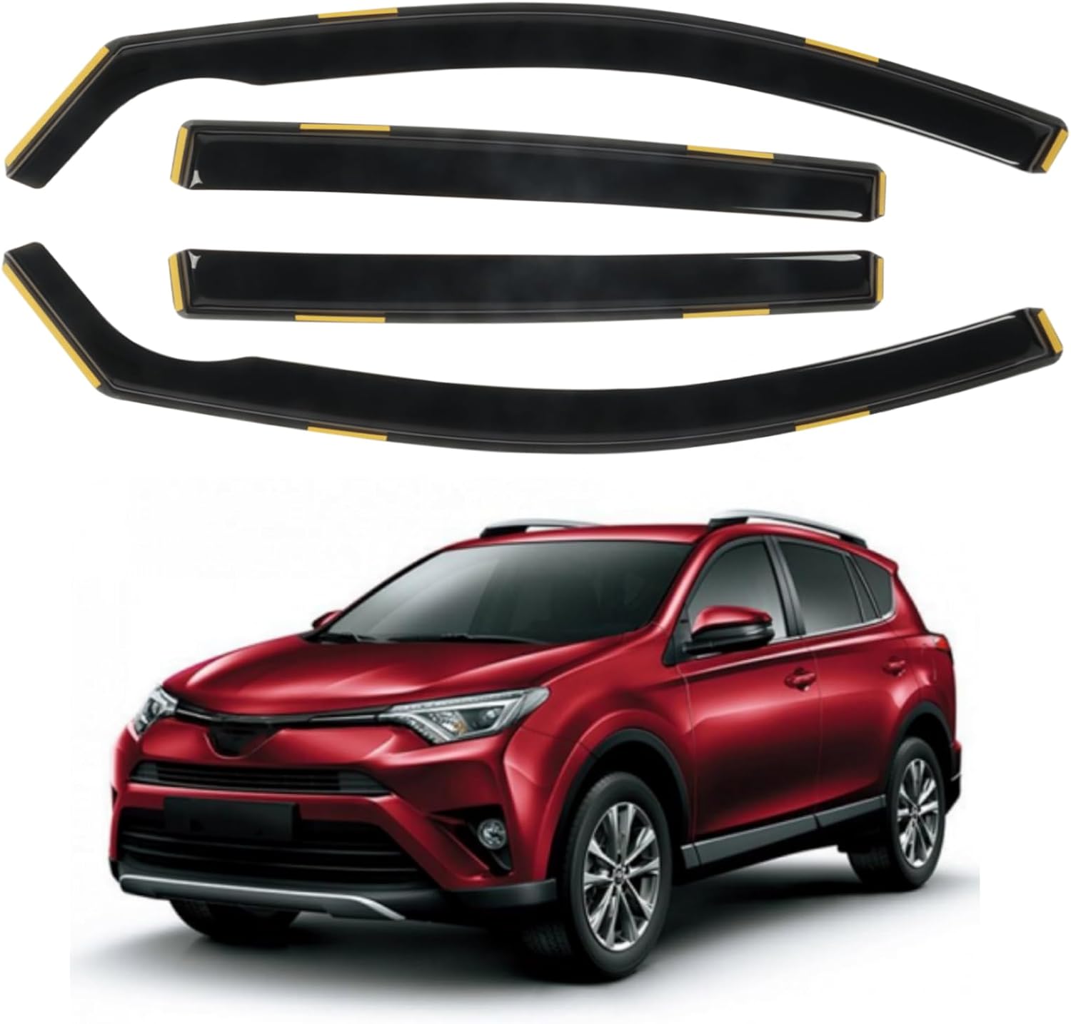 4 PCS in-Channel Window Rain Guards for 2013-2018 Toyota RAV4