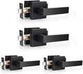 Probrico Square Passage Levers Matt Black - Easy Press Handles
