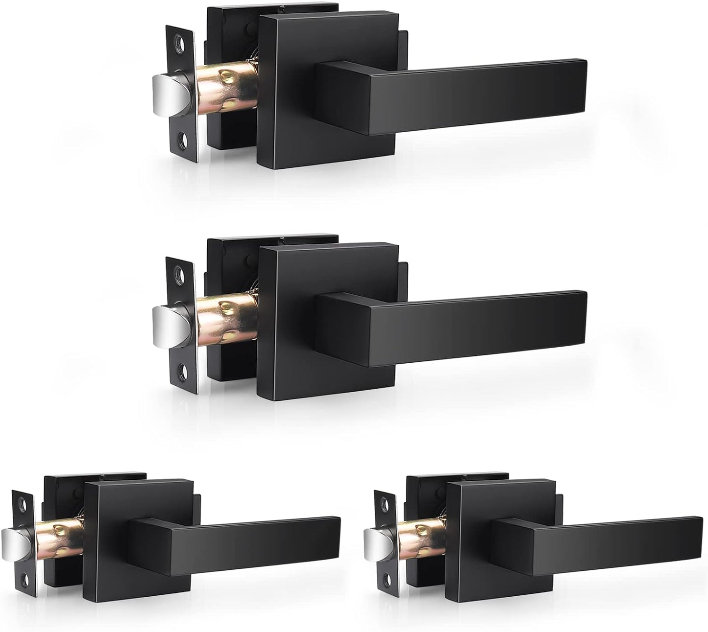 Probrico Square Passage Levers in Matt Black for Easy Access