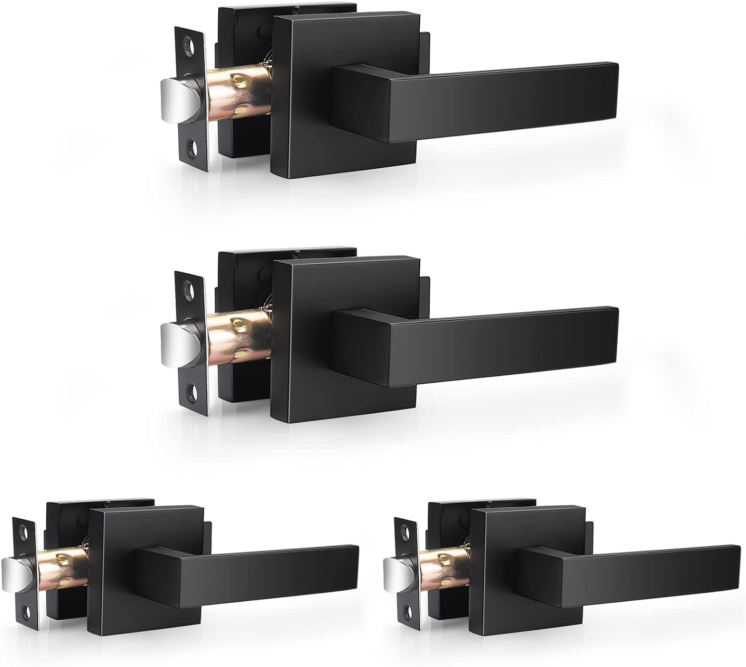 Probrico Square Passage Levers in Matt Black for Easy Access