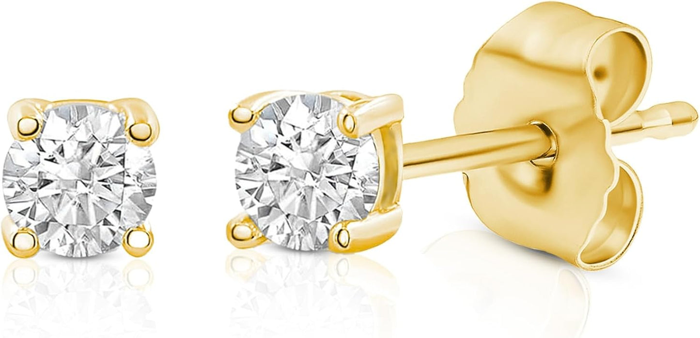 Stunning 1 Carat Lab Grown Diamond Stud Earrings in 14K Gold