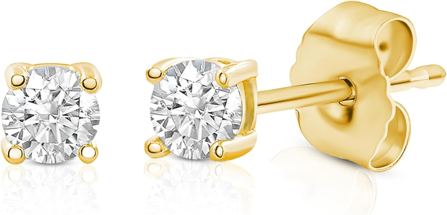 Stunning 1 Carat Lab Grown Diamond Stud Earrings in 14K Gold